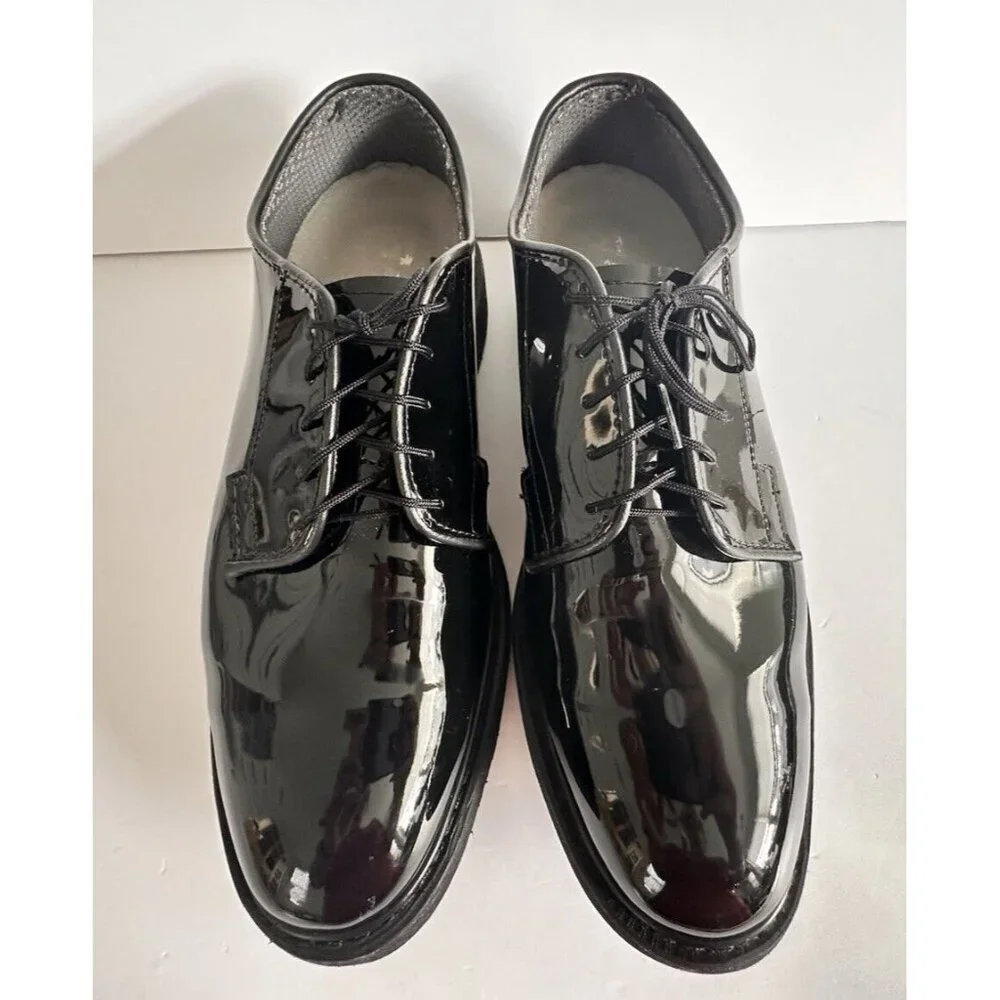Bates Lites Men's High Gloss Patent Uniform‎ Oxford Size 9 Width D Black E00942